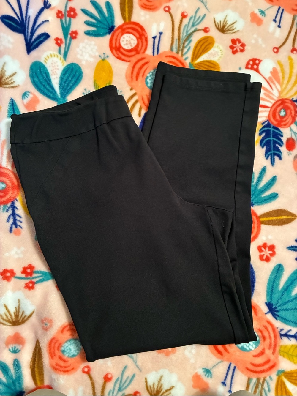 Black Stretch Cropped Pants